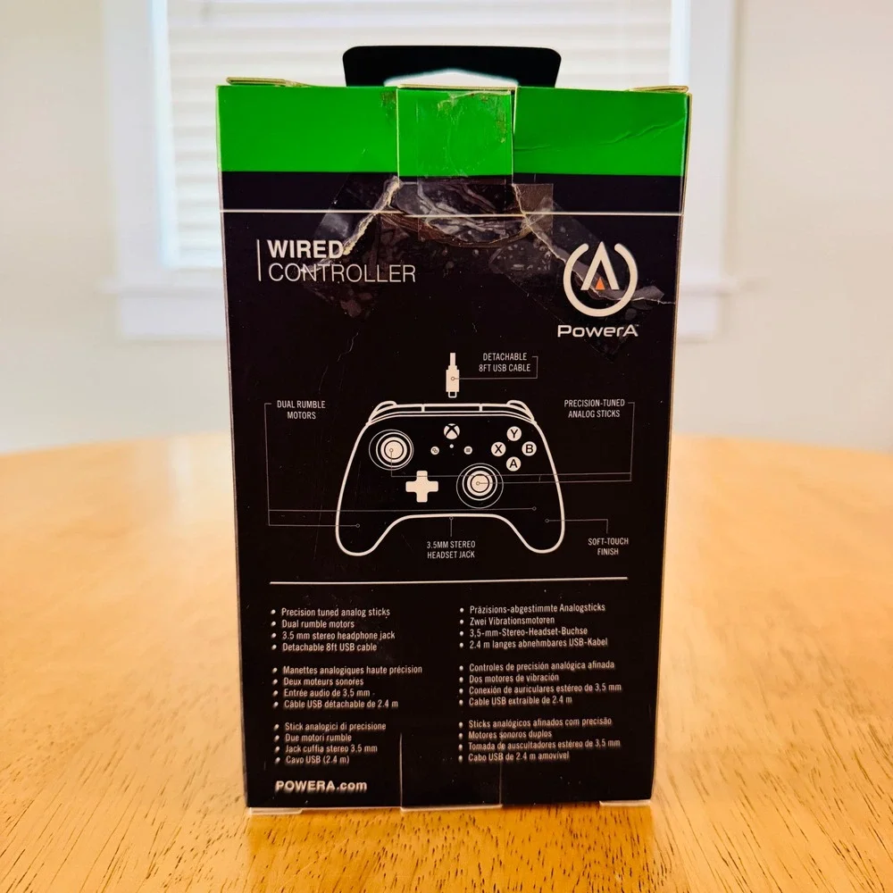 PowerA Wired Controller Xbox One Windows 10 Forest Cloud Camo Blue Soft-Touch